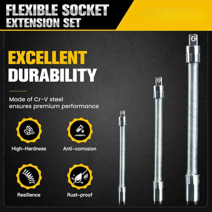 ⚙️ 1/2 Inch Socket Wrench Kit | Flexible Connecting Rod Tools