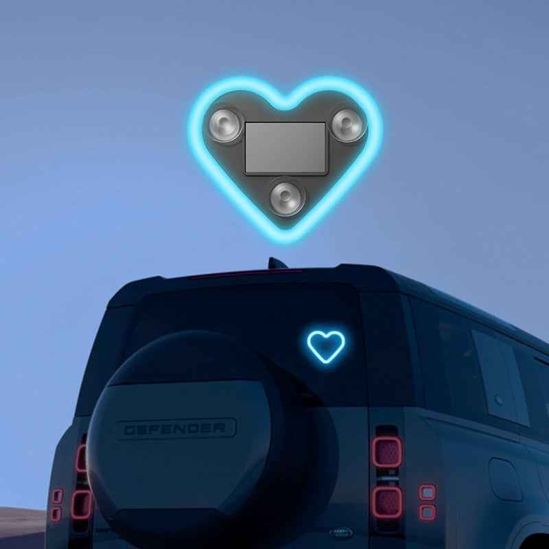 🔥 Solar Powered Wireless LED Heart Shape C-Pillar Neon Light