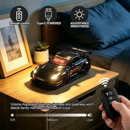 🚗 Hyper Car Alarm Clock with Realistic Engine Sound & LED Lights ✨