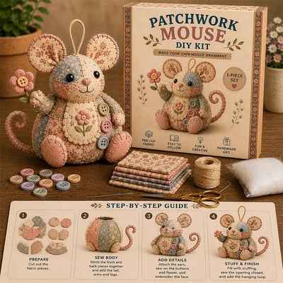 Charming Patchwork Mouse DIY Kit