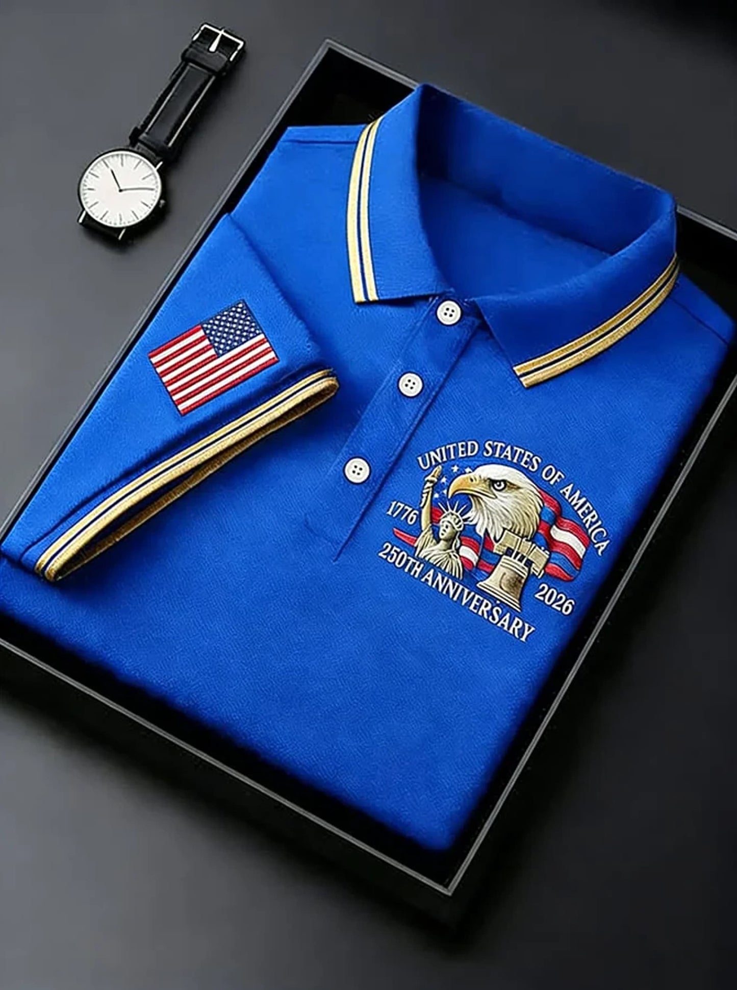 【🔥Last Day 45% OFF🔥】American Eagle 250th Anniversary Polo Shirt🧔‍♂️