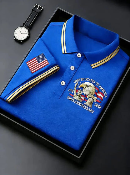 【🔥Last Day 45% OFF🔥】American Eagle 250th Anniversary Polo Shirt🧔‍♂️