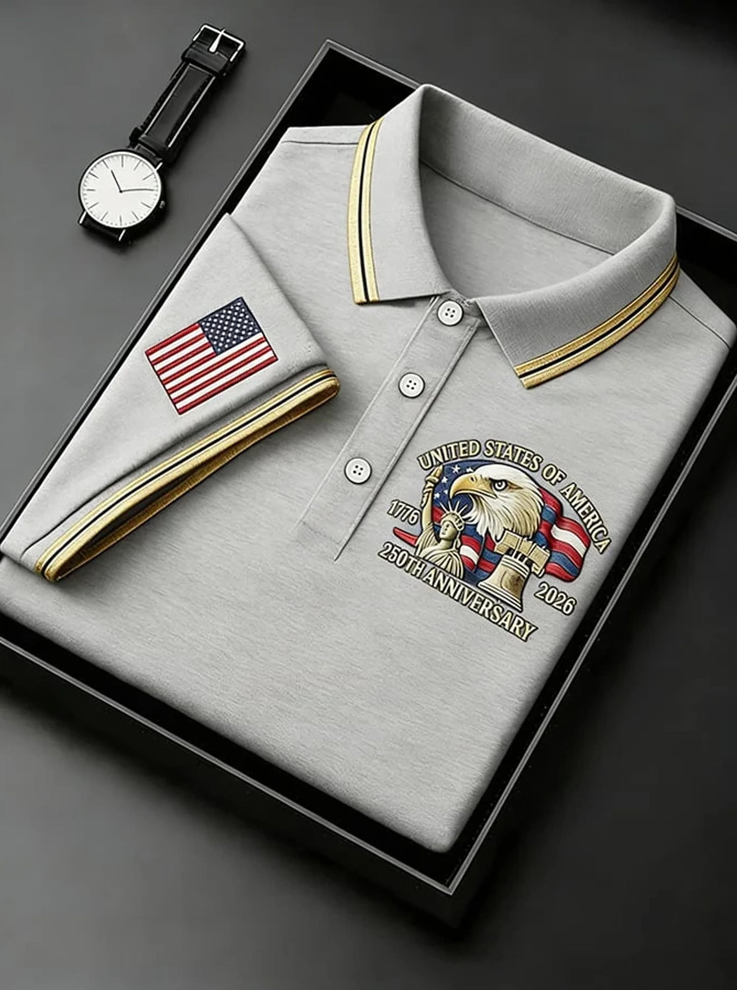 【🔥Last Day 45% OFF🔥】American Eagle 250th Anniversary Polo Shirt🧔‍♂️