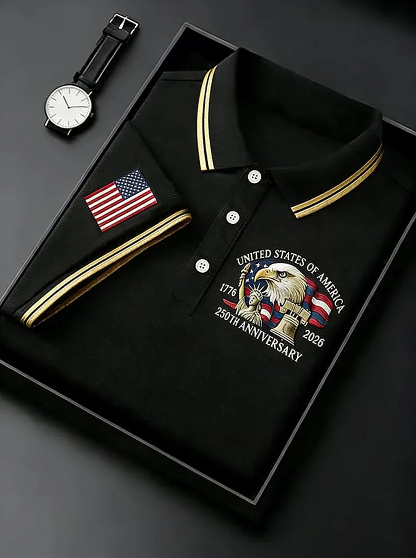 【🔥Last Day 45% OFF🔥】American Eagle 250th Anniversary Polo Shirt🧔‍♂️
