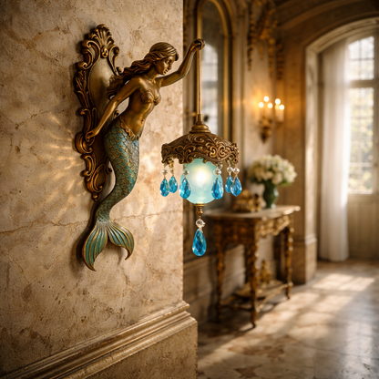 🧜‍♀️ Vintage Mermaid Glow Wall Lamp – Magical Ocean-Inspired Night Light  ✨