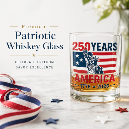 🏆 66K+ Sold ⚡ 250th Anniversary Patriotic Whiskey Glass (1776–2026) 🎁