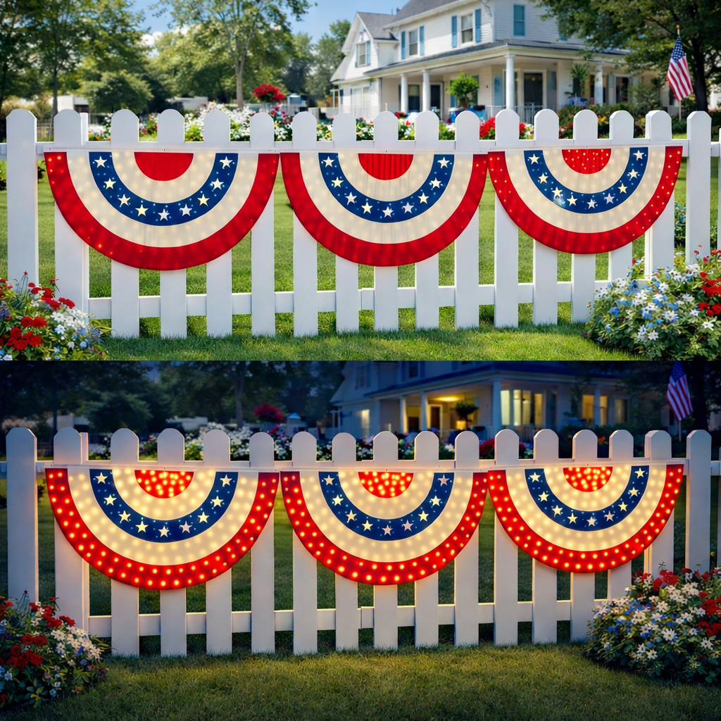 🏆🏆Flash Sale 49% OFF⚡ Show Your Pride-LED Patriotic Bunting Banner for America’s 250th