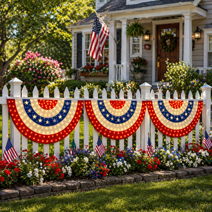 🏆🏆Flash Sale 49% OFF⚡ Show Your Pride-LED Patriotic Bunting Banner for America’s 250th