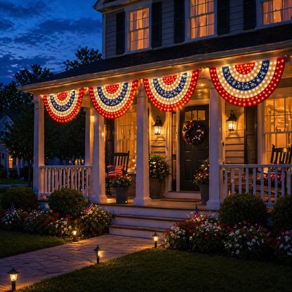 🏆🏆Flash Sale 49% OFF⚡ Show Your Pride-LED Patriotic Bunting Banner for America’s 250th
