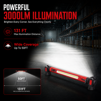 🔥Father’s Day 49% Off-Rechargeable LED Work Light – 3000LM Magnetic Portable Shop Light with 360° Rotation & Power Bank Function 🔦