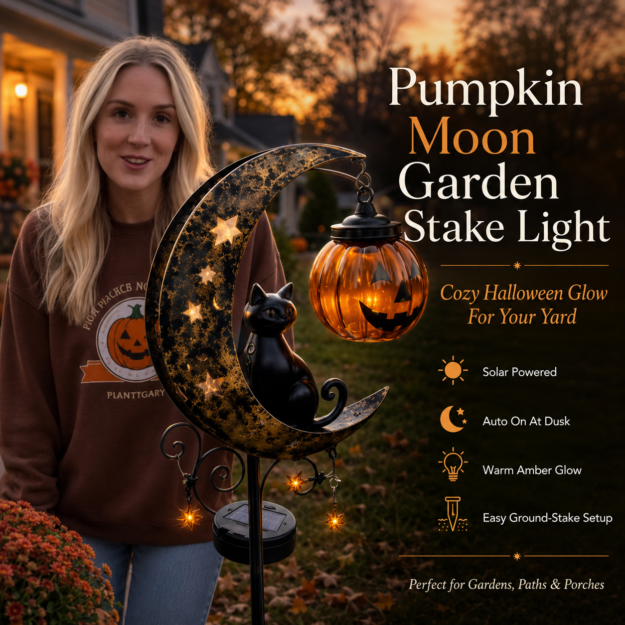 🎃 Early Halloween Deal | Pumpkin Moon Garden Stake Light Now 49% OFF
