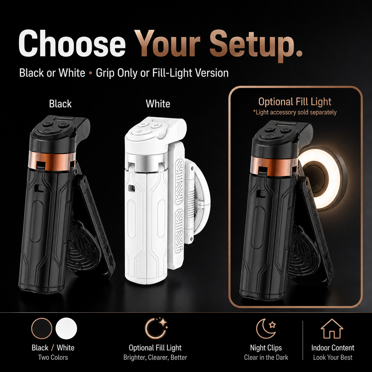 📸 Zoomable Magnetic Palm Grip | Selfie Stick & Tripod