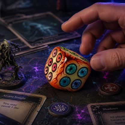 🔥55% OFF TODAY - 👁️Mystic Eyeball D6 Dice(✨Gothic Horror Fantasy Tabletop Game Ornament}