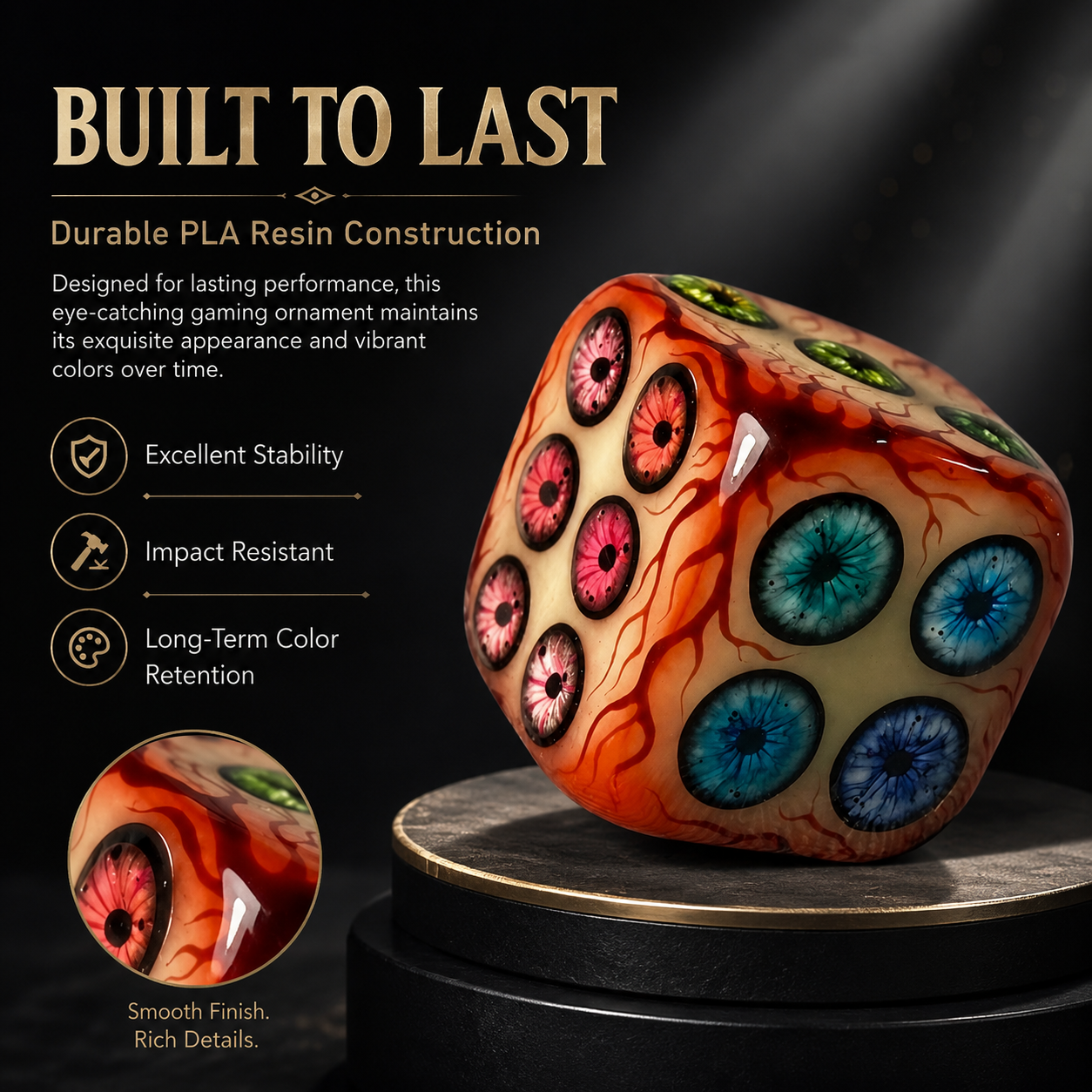 🔥55% OFF TODAY - 👁️Mystic Eyeball D6 Dice(✨Gothic Horror Fantasy Tabletop Game Ornament}