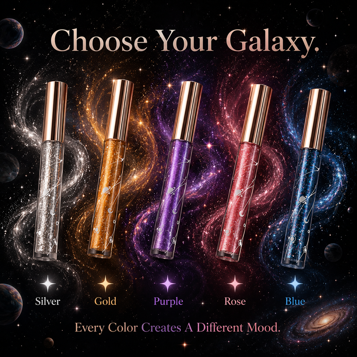 🔥 Today Only 50% OFF ✨ 5-Color Glitter Mascara Set 🌈 Dazzle Every Lash