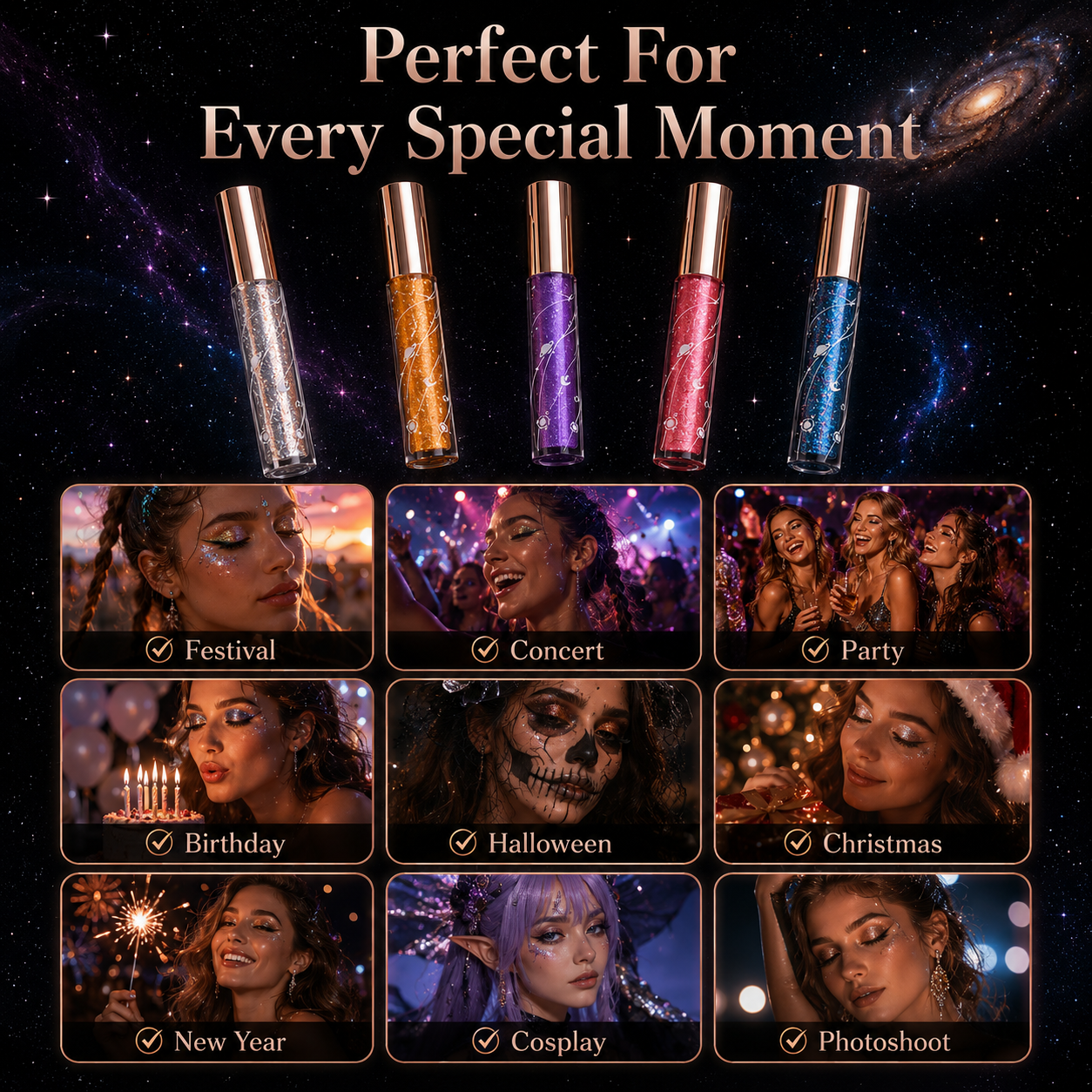 🔥 Today Only 50% OFF ✨ 5-Color Glitter Mascara Set 🌈 Dazzle Every Lash