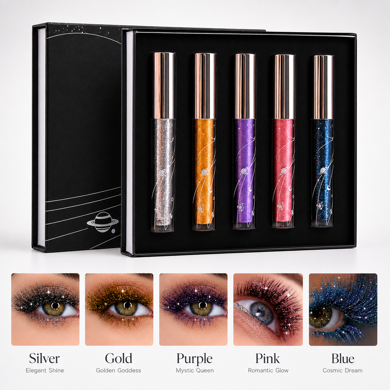 🔥 Today Only 50% OFF ✨ 5-Color Glitter Mascara Set 🌈 Dazzle Every Lash
