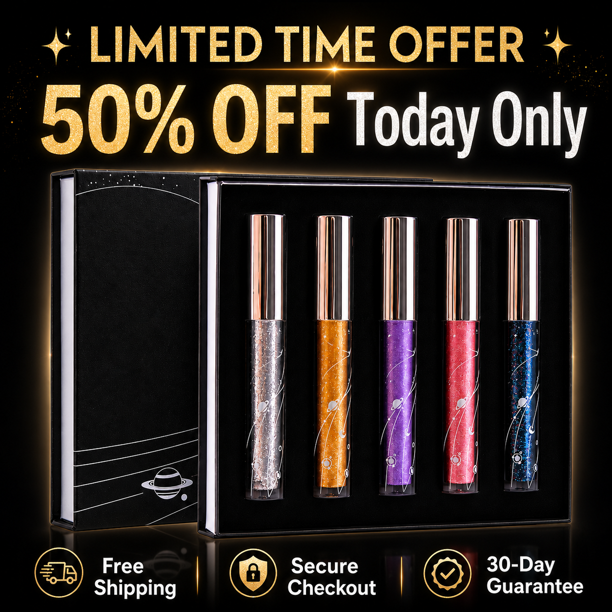 🔥 Today Only 50% OFF ✨ 5-Color Glitter Mascara Set 🌈 Dazzle Every Lash