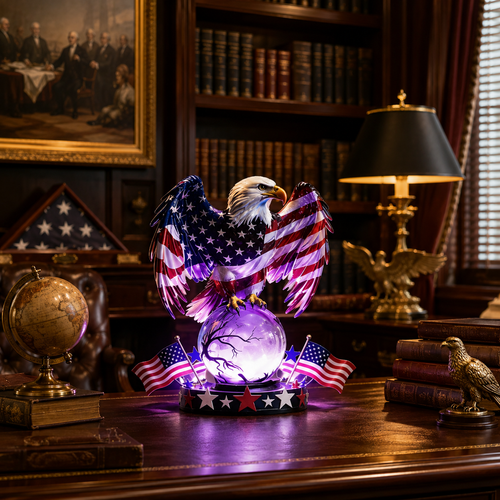 🔥FINAL HOUR 50% OFF💖US Liberty Eagle Flag LED Desk Lamp – USA Patriotic Home Decor