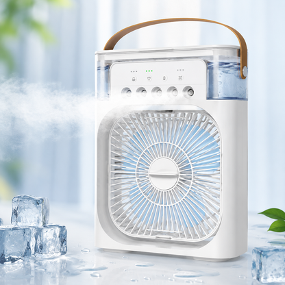 ❄️3-in-1 Portable Desktop Air Cooler Fan | Quiet USB Mini Cooling Humidifier
