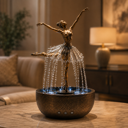 🤍 Grace in Motion – Ballerina Bluetooth Fountain Speaker