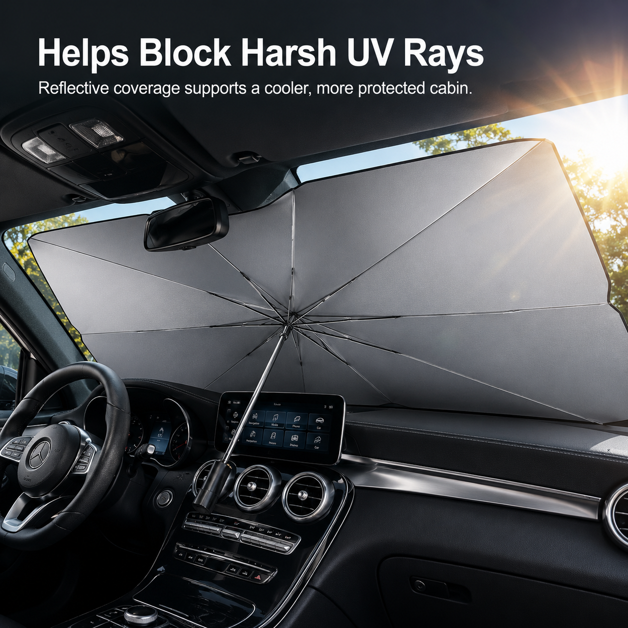 ⏰Limited 56 % OFF🔥Ease of Use-Windshield Sun Shade Umbrella