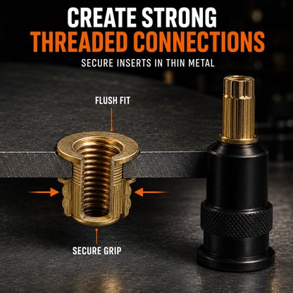 🔧⚡ Drill-Powered Rivet Nut Tool Kit – M3–M8 Threaded Insert Adapter for DIY, Auto & Metalwork