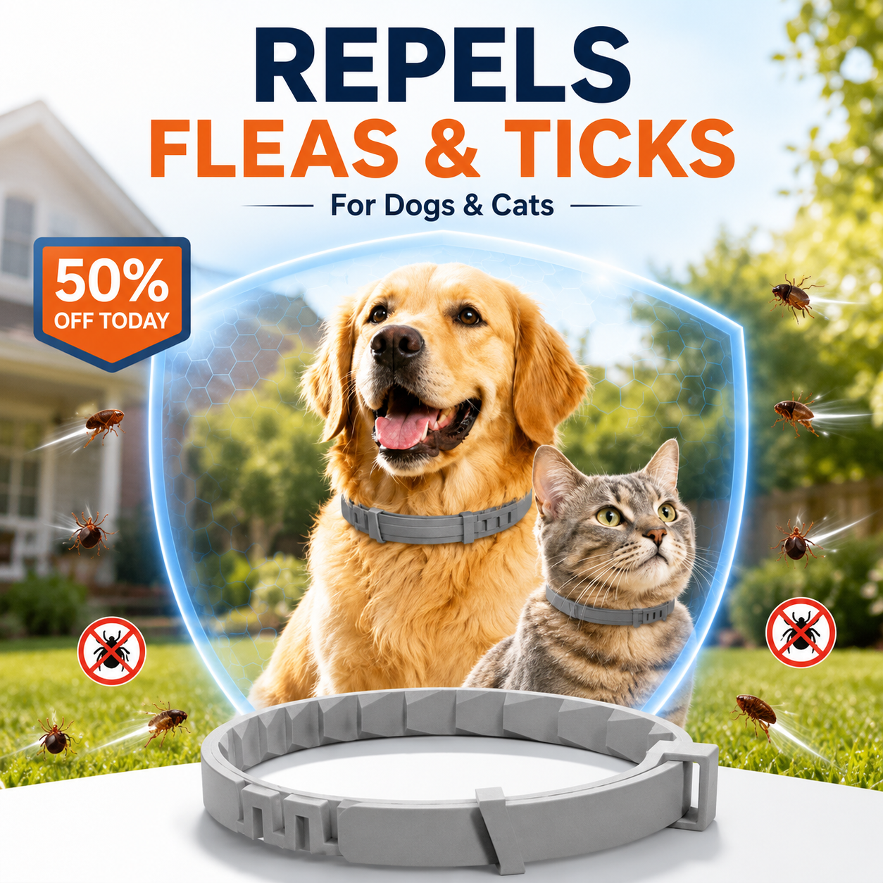 🐶55% OFF TODAY🛡️ Advanced Flea & Tick Collar for Dogs & Cats
