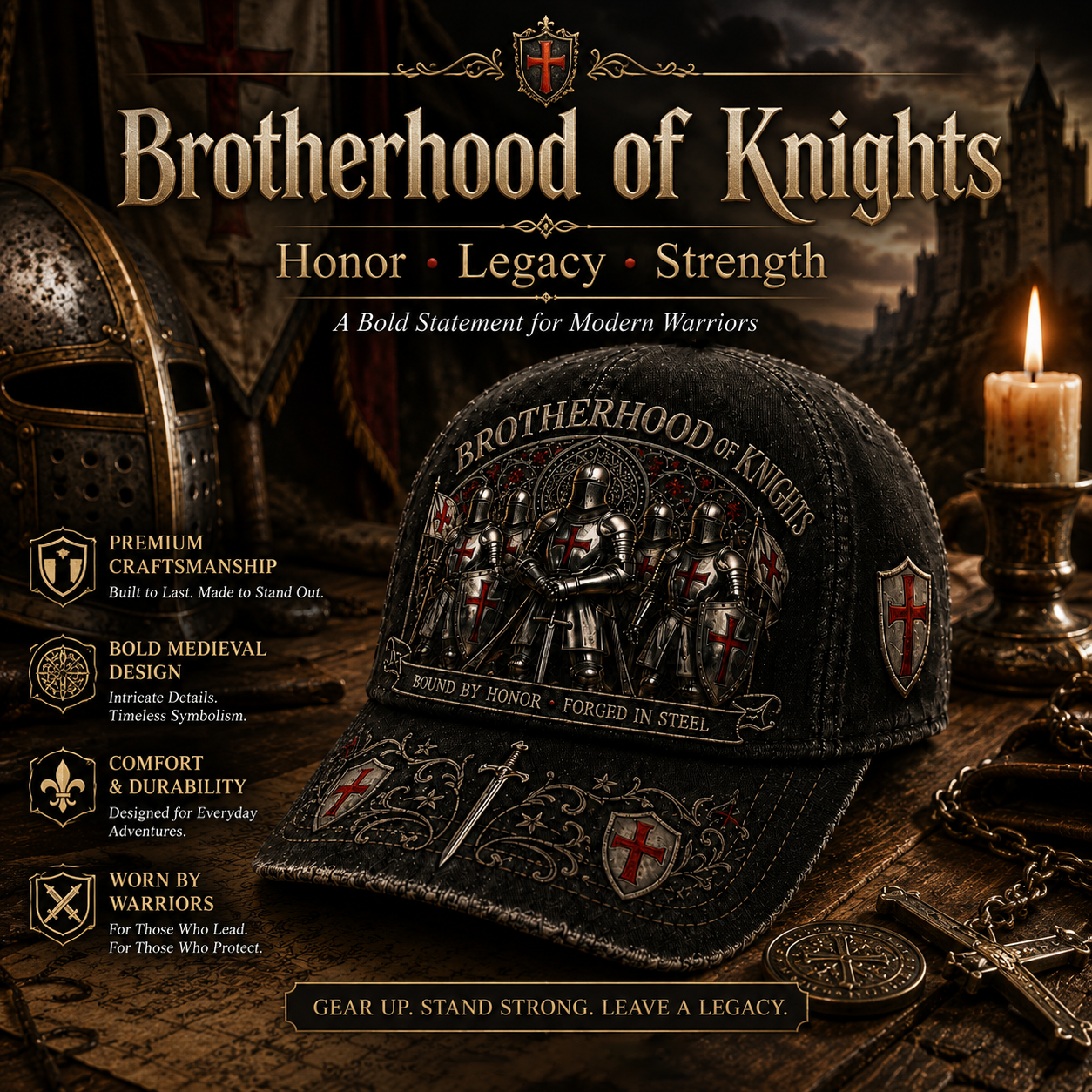 🛡️⚔️ Today Only 49% OFF✨ Brotherhood Of Knights Honor Cap | Classic Tactical Style for Everyday Wear