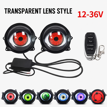 👿 Universal LED "Demon Eye" Car Headlight with Remote-Controlled Dynamic Ambient Lighting