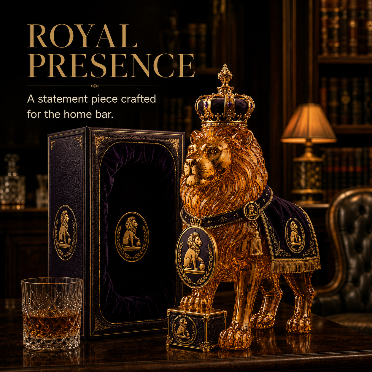 👑Crown 87th Anniversary Royal Lion Whiskey Bottle