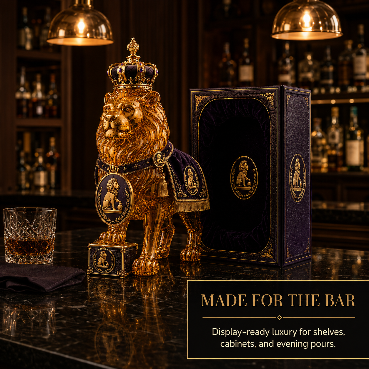 👑Crown 87th Anniversary Royal Lion Whiskey Bottle