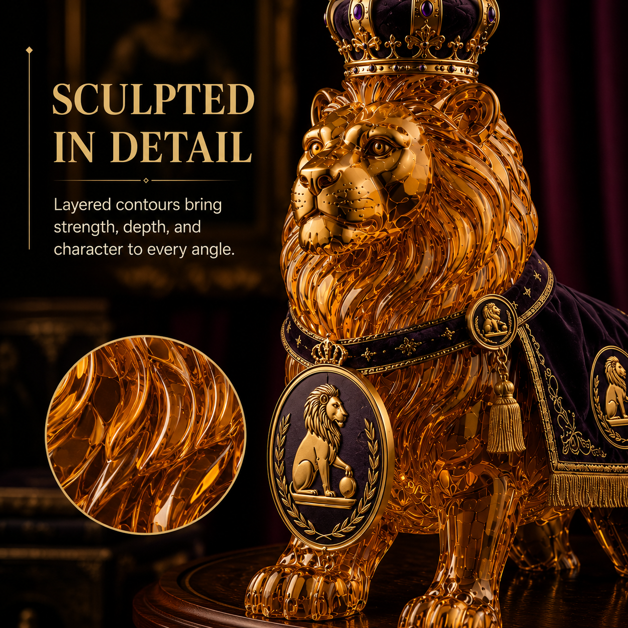 👑Crown 87th Anniversary Royal Lion Whiskey Bottle
