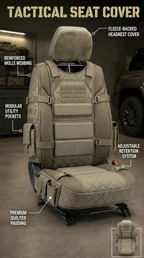 🚙 Rugged MOLLE Truck Seat Cover – Tactical Storage & Seat Protection