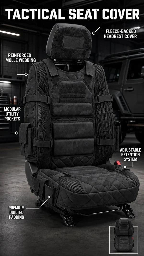 🚙 Rugged MOLLE Truck Seat Cover – Tactical Storage & Seat Protection