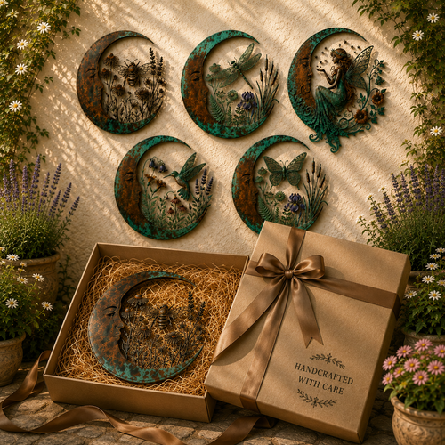 🔥Last Day 50% OFF Sola🔥-🌟🌜️Crescent Moon Bee Wall Decor🐝