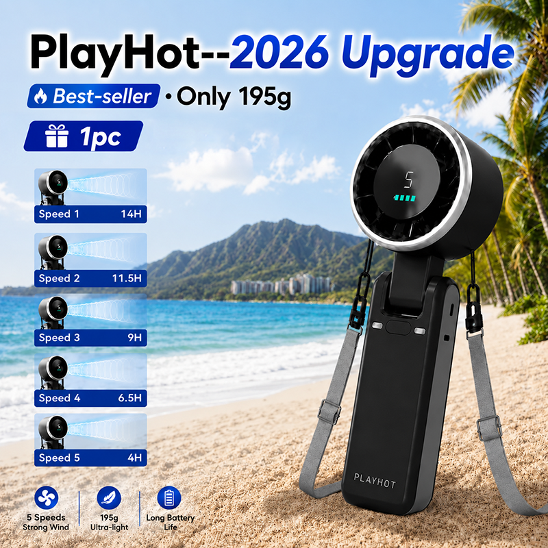 🌬️Powerful Portable Fan for Instant Cooling|  comfort with 5 customizable fan speeds.