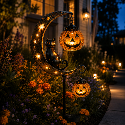 💥49% OFF🎃 Pumpkin Moon Halloween Garden Stake Light | Outdoor Yard Decor Lamp