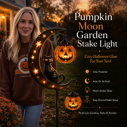 💥49% OFF🎃 Pumpkin Moon Halloween Garden Stake Light | Outdoor Yard Decor Lamp