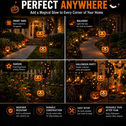 💥49% OFF🎃 Pumpkin Moon Halloween Garden Stake Light | Outdoor Yard Decor Lamp