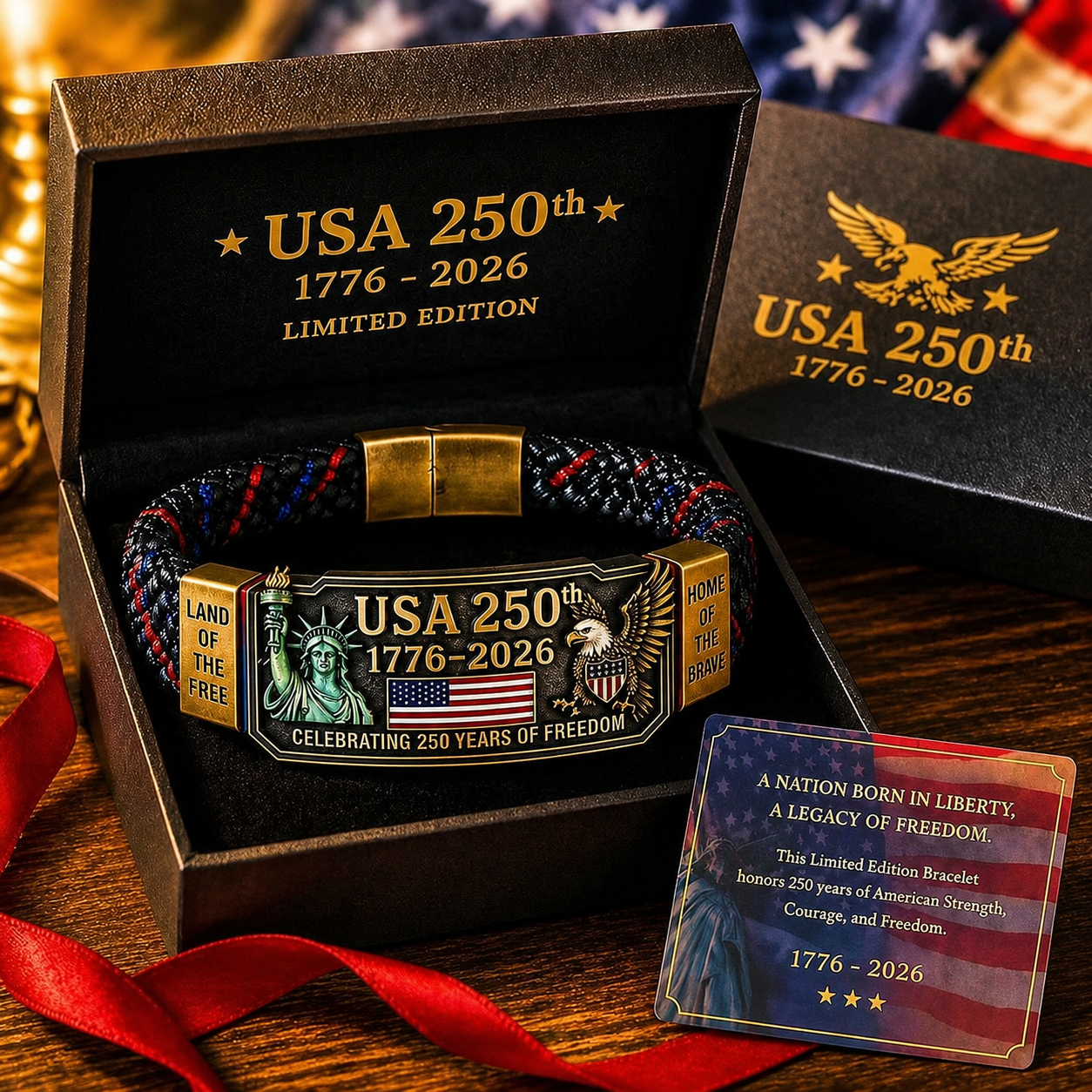 🔥Last Day 49% OFF🦅USA 250TM Freedom Legacy Bracelet (1776–2026)