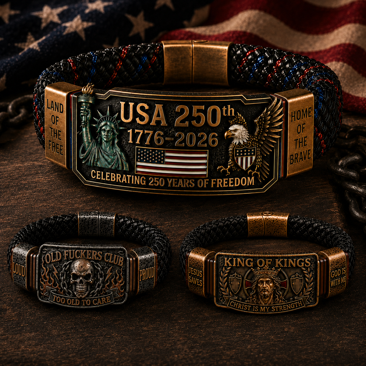 🔥Last Day 49% OFF🦅USA 250TM Freedom Legacy Bracelet (1776–2026)