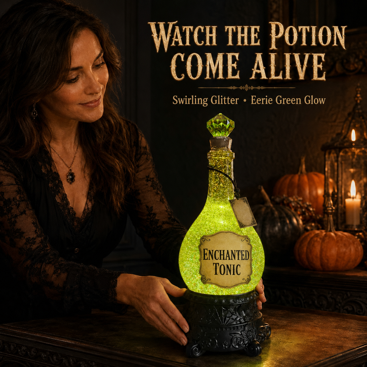 🔥Last Day 49% OFF -🧙✨Lighted Enchanted Tonic Poison Bottle Glitter Globe(📦Buy 2 Free Shipping)