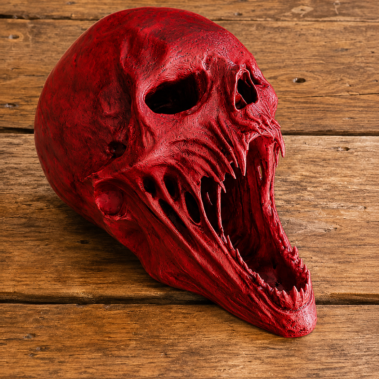 🌱✨ Limited Time 50% OFF✨ Gothic Demon Alien Skull Sculpture, Creepy Horror Resin Skull Statue Halloween Mantel Table Indoor Decor Ornamen