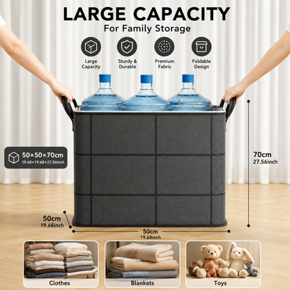 💥SAVE 50%📦 Foldable Large Capacity Clothing Storage Bag, Reinforced Handle Non-Woven Storage Bin For Closet Blanket Organizer