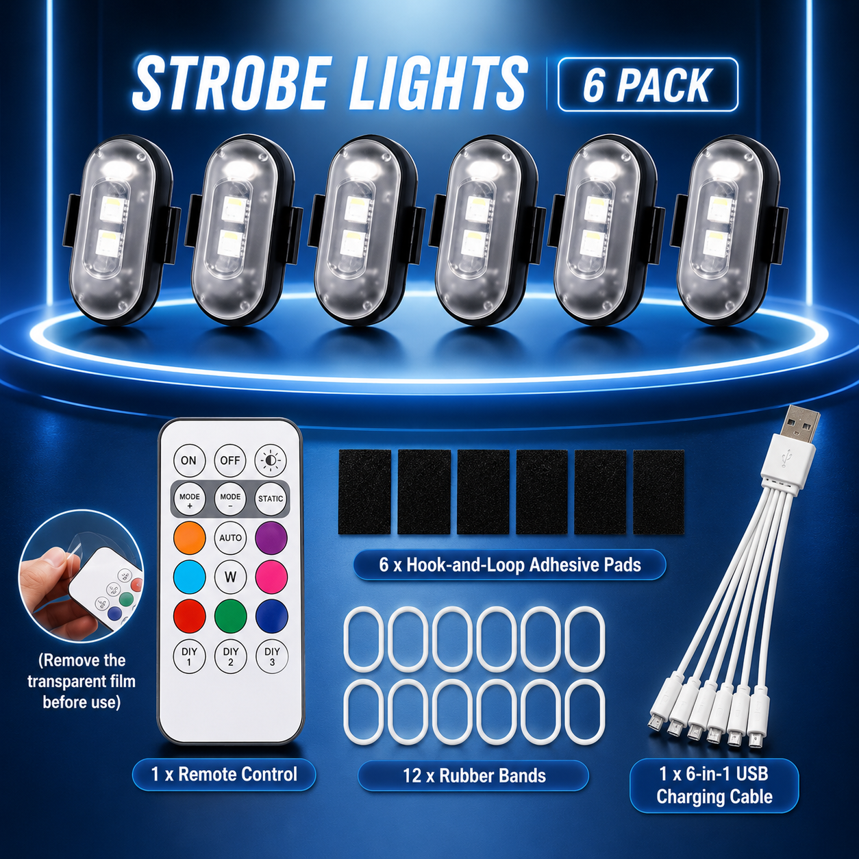 🚗🚨RGB Led Aircraft Strobe Light（Remote Wireless ）
