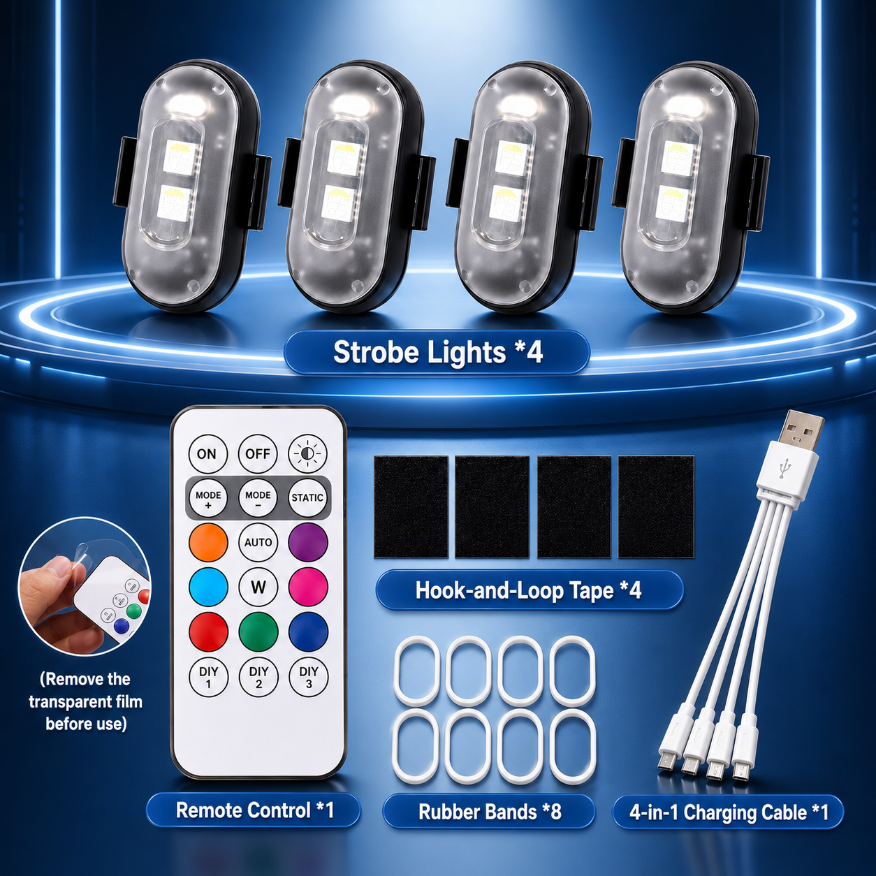 🚗🚨RGB Led Aircraft Strobe Light（Remote Wireless ）