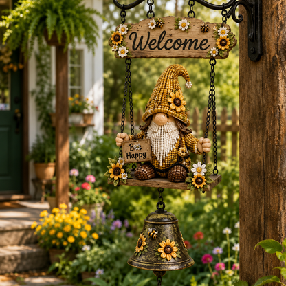🔔🔥Hot Sale 50% OFF 🐞🔔 Rustic Garden Gnome Bell