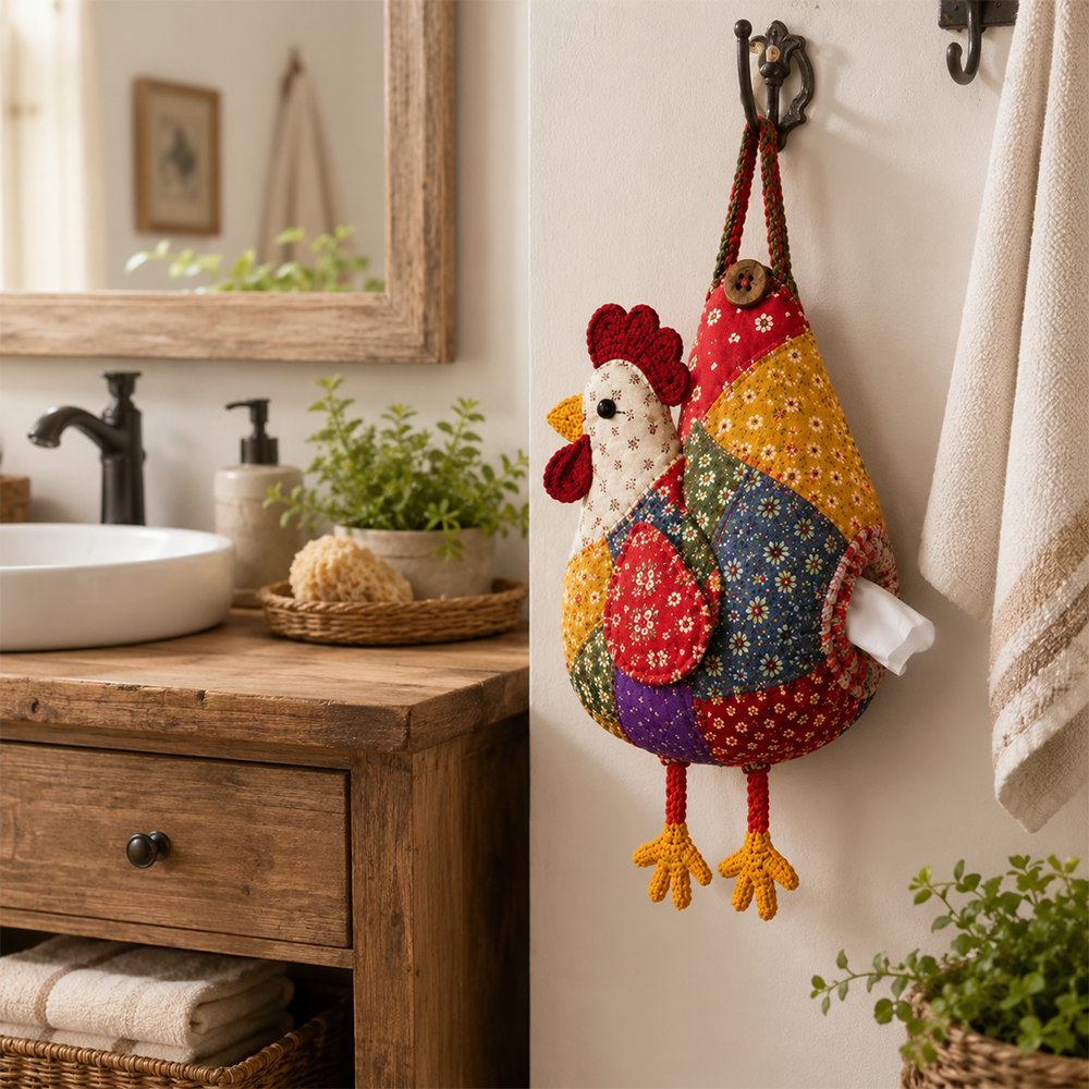 🐔DIY Patchwork Chicken & Duck Tissue Holders