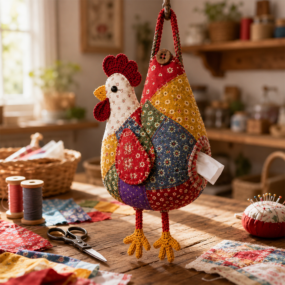 🐔DIY Patchwork Chicken & Duck Tissue Holders